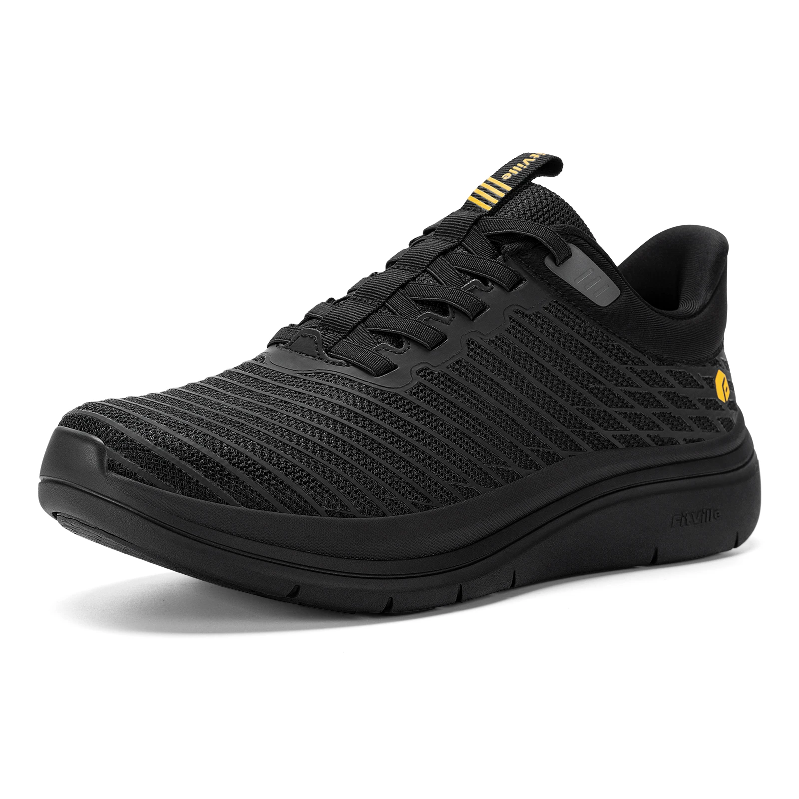 FitVille Men's Sports Shoes Wide Toe Walking Shoes for Men Casual Sneaker Breathable Footwear with Arch Support Foot Pain Relief