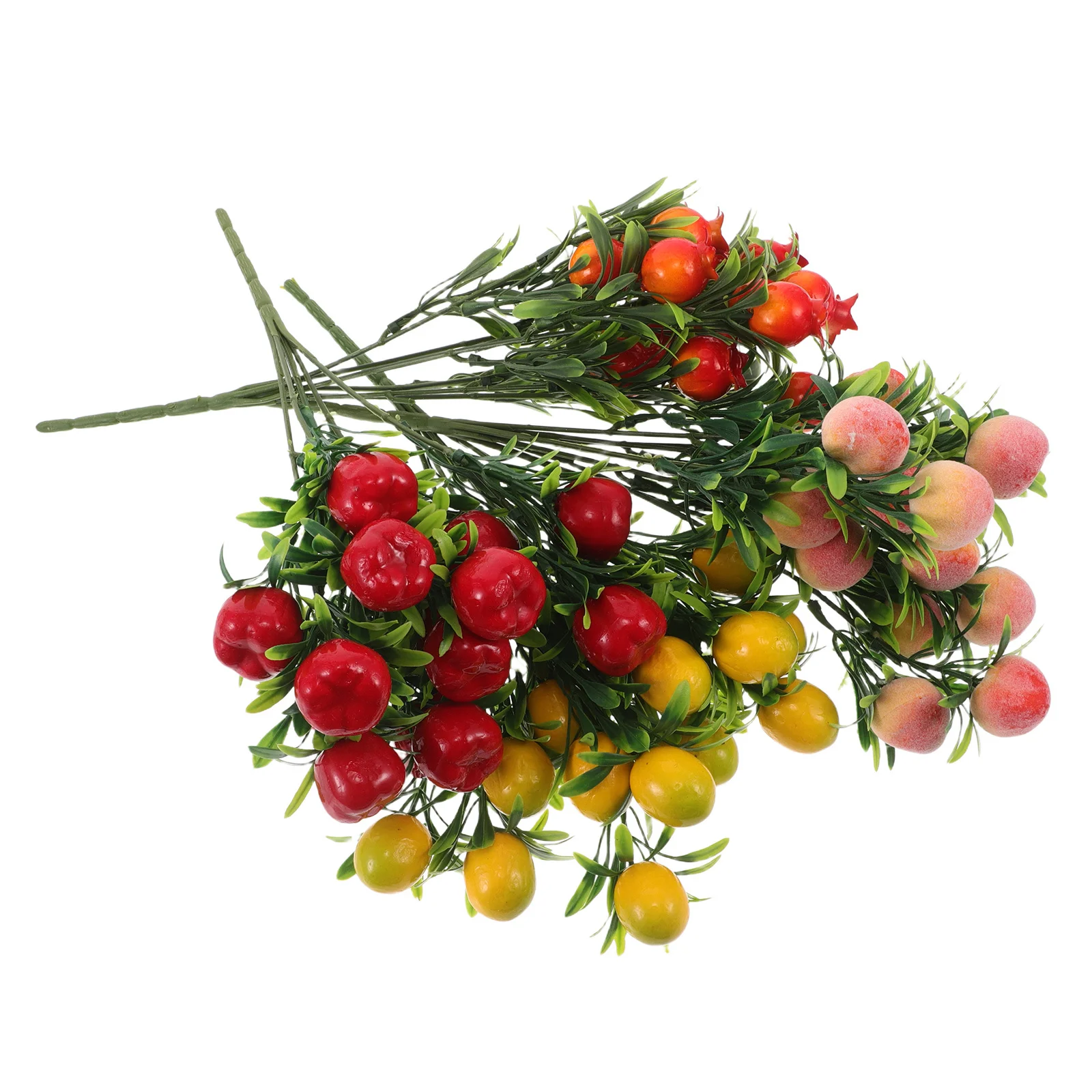 

4Pcs High Simulation Artificial Fruit Tree Pomegranate Lemon Peach Apple for Home Decor Photography Props Fake Fruits