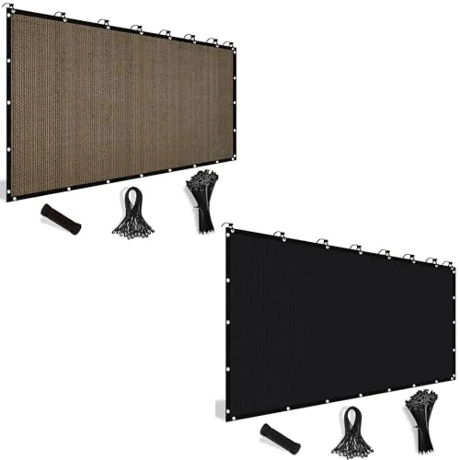 

Солнцезащитная сетка с люверсами (90% затенения) 8' x 12' (цвет мокко) и 6' x 20' (черная) для перголы, навеса, патио