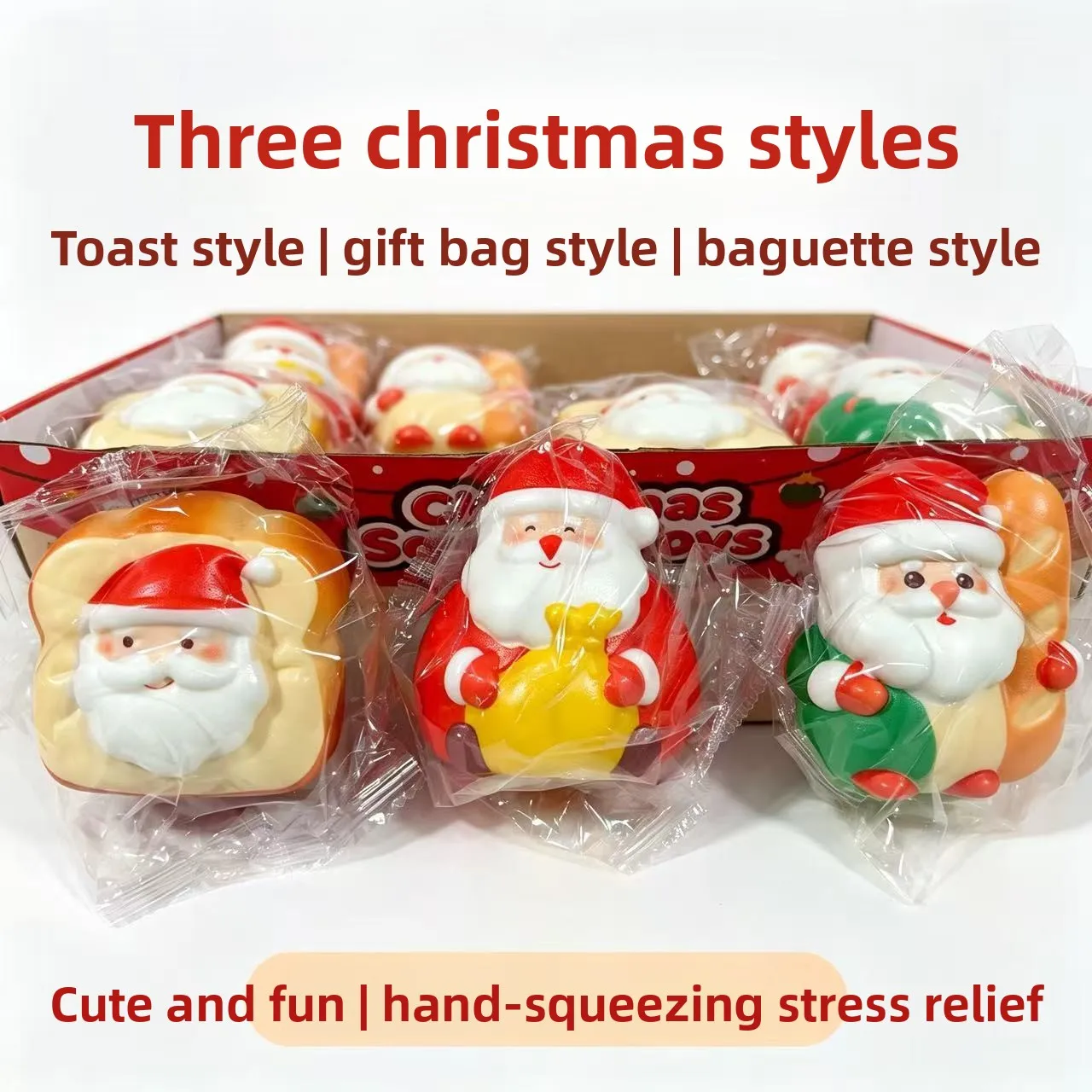 1/12PCS Realistic Santa Claus Squishy Toy, Slow Rebound Christmas Stress Relief Fidget Toy Gift Box Set for Kids & Adults