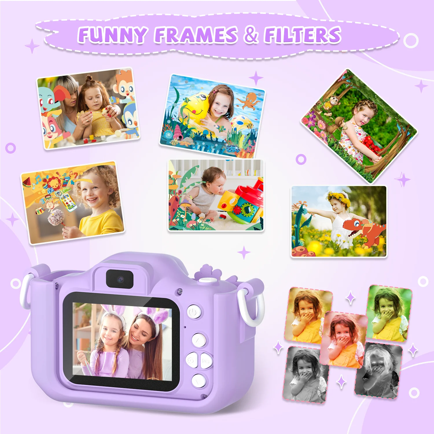 Appareil photo numérique pour enfants de 7 à 12 ans, mini jouets, prise de vue vidéo HD 1080p, cadeaux d'anniversaire, jouet pour bébé, mignon, Nairobi Orn