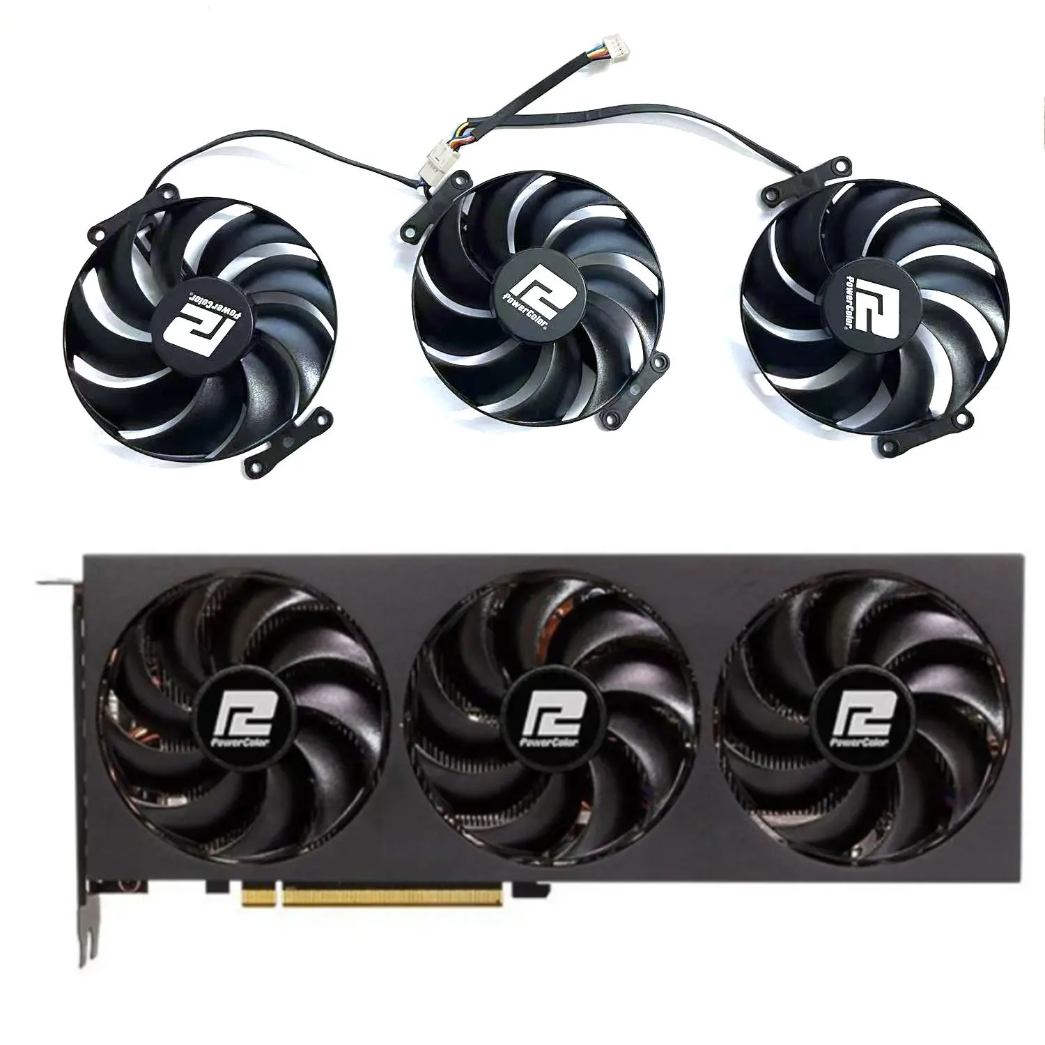 

Kankeirr Новый T129125BU 4PIN DC 12 В 0,5 А для PowerColor RX 7800 XT 16G с согласованиемende grafische kaart