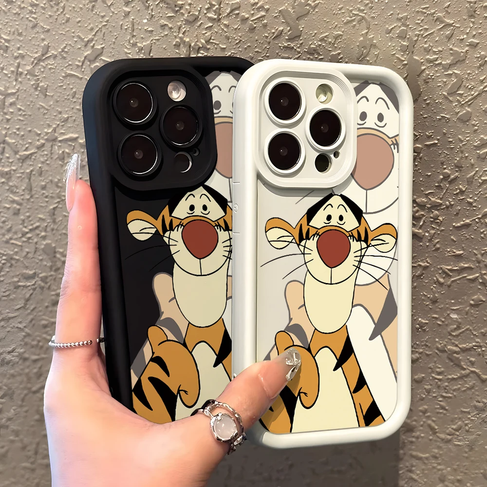 

Cartoon Tigger Phone Case for Xiaomi Redmi Note 13 12 12S 11 11S 10 9 8 Pro Plus A3 13C 12C 10C 9C 4G 5G Ladder Lens Cover