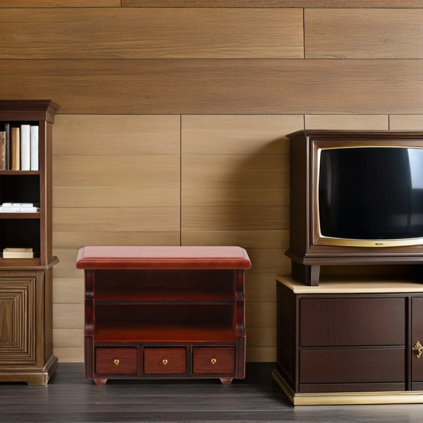 

Vintage Display Cabinet Wood Glass 120x40x80cm Storage Showcase Furniture for Home Office Retro Style Display Case