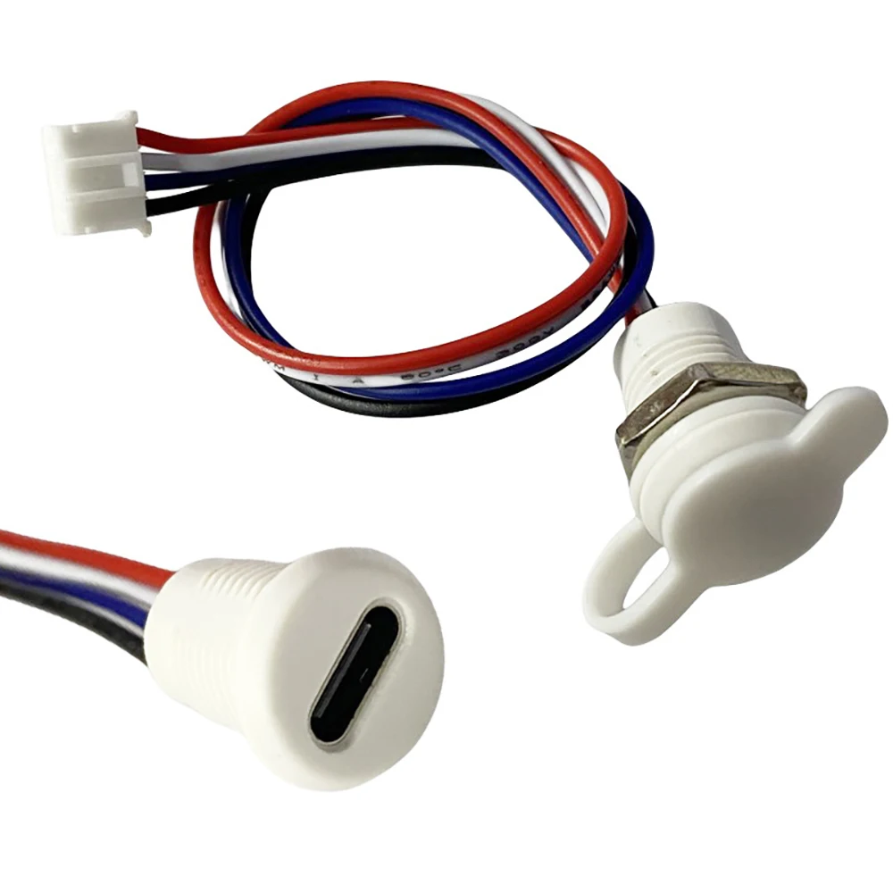 1 Stück USB Typ-C-Stecker Typ-C wasserdicht mit Muttern-Verriegelungsplatte, weiblicher TPC-Anschluss, wasserdicht, Hochstrom-Schnellladeanschluss – Detail 7