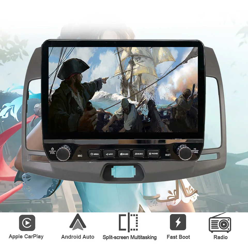 

8Core 8G+128G Carplay Auto Car Radio Audio Stereo For Hyundai Elantra 2006 -2012 GPS Navigation DVD Cassette 4G Lte Head Unit HU