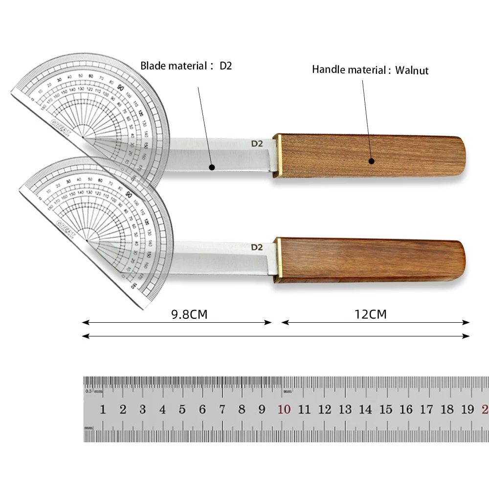 Combat Tactical Knife D2 Steel Fixed Blade Knife Walnut Handle 2-in-1 Two Katana Outdoor Hunting Multi Knives Survival Tool 2PCS image 4