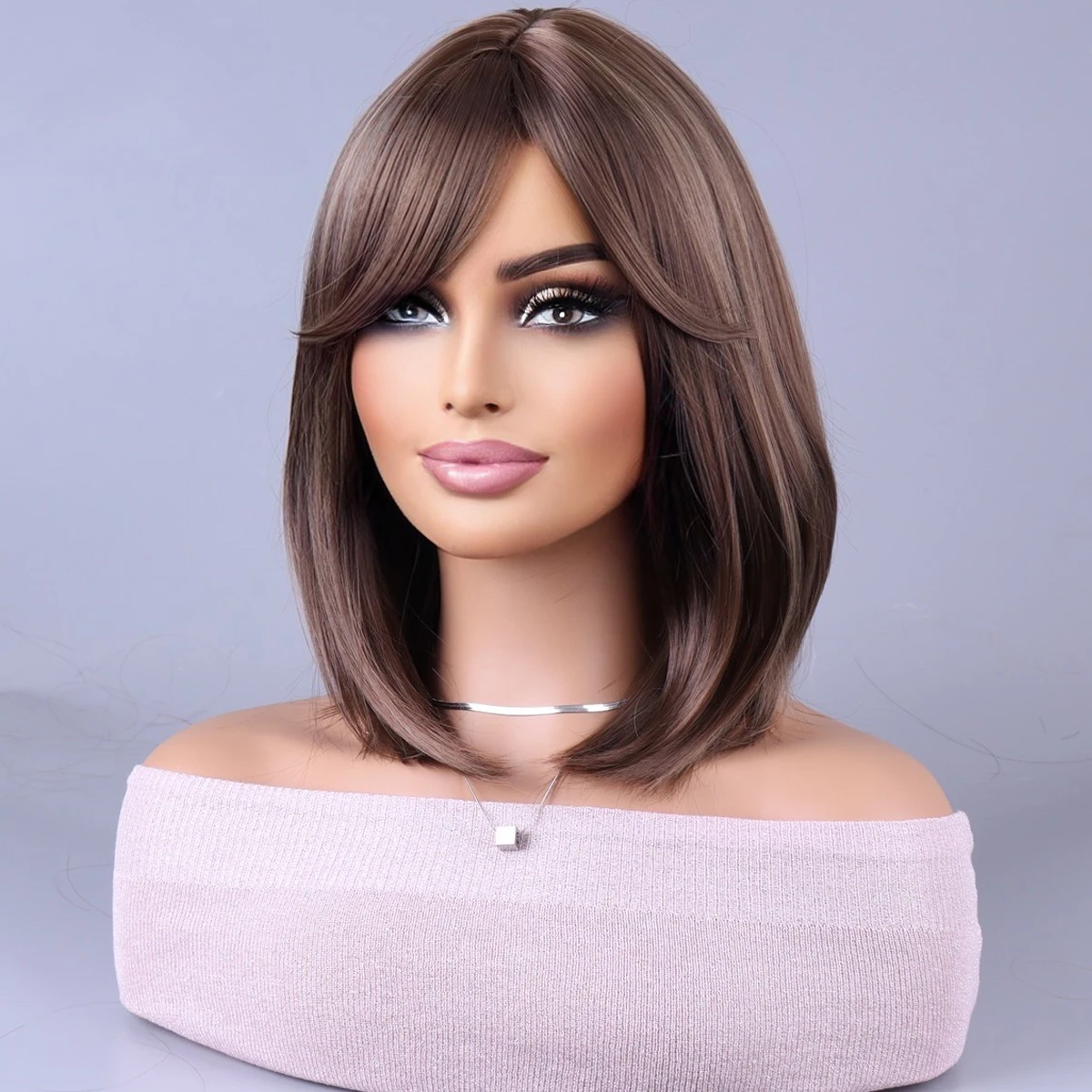 women fashion bobo brown light gold Wigs