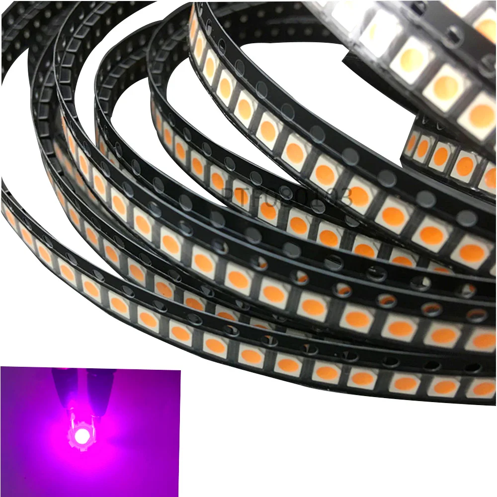 100 sztuk 3528 LED SMD biały Chip PLCC2 ultra jasny montaż powierzchniowy 20mA 3V 7-8LM światła-dioda emitująca LED 1210 SMT lampa światła