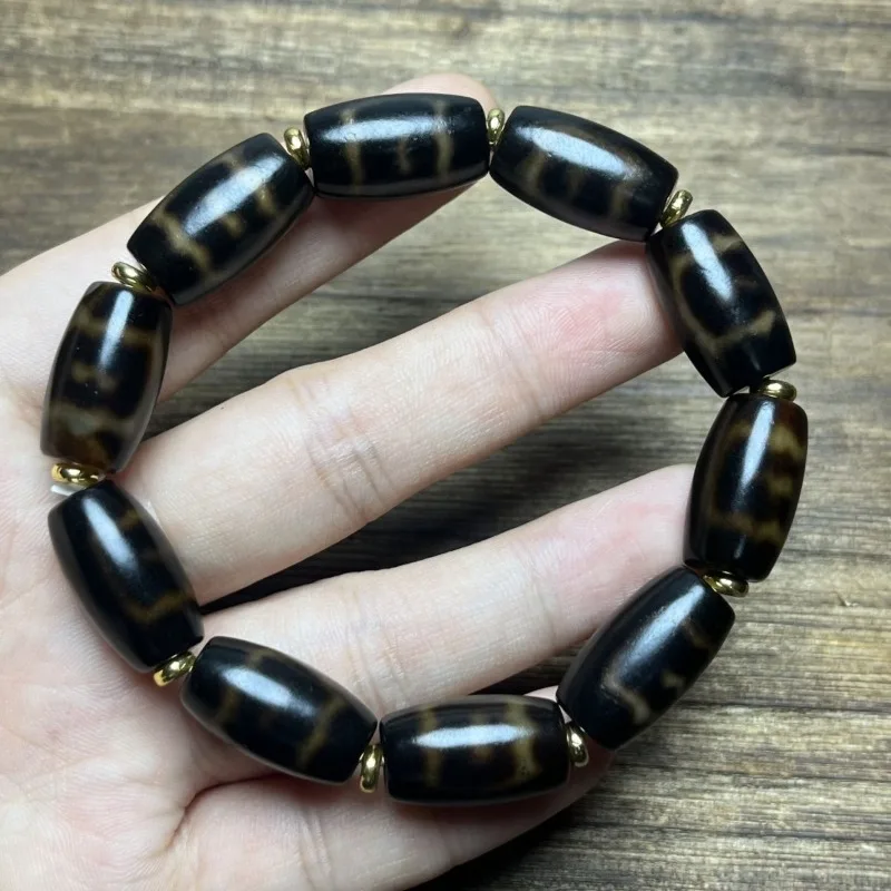 

Браслет из бусин Дзи и агата для мужчин и женщин, простой браслет в этническом стиле с бусинами Будды.