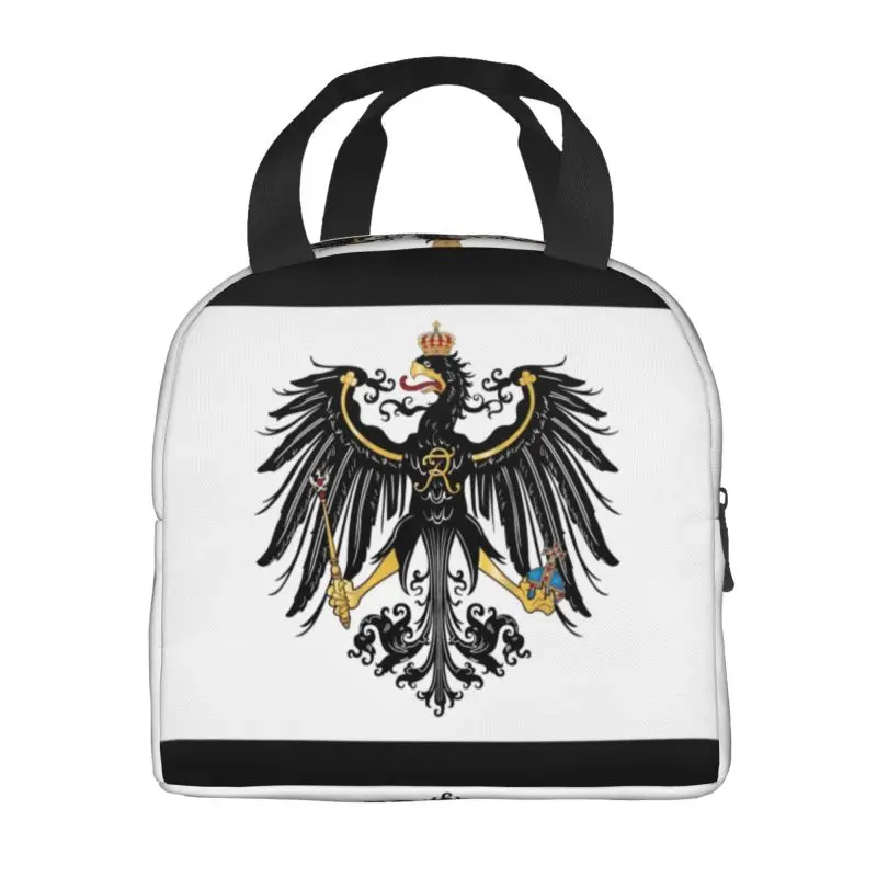 Flag Of The Kingdom Of Prussia Insulated Lunch Bags German Patriotic National Flag Resuable Thermal Cooler Food Lunch Box Kids