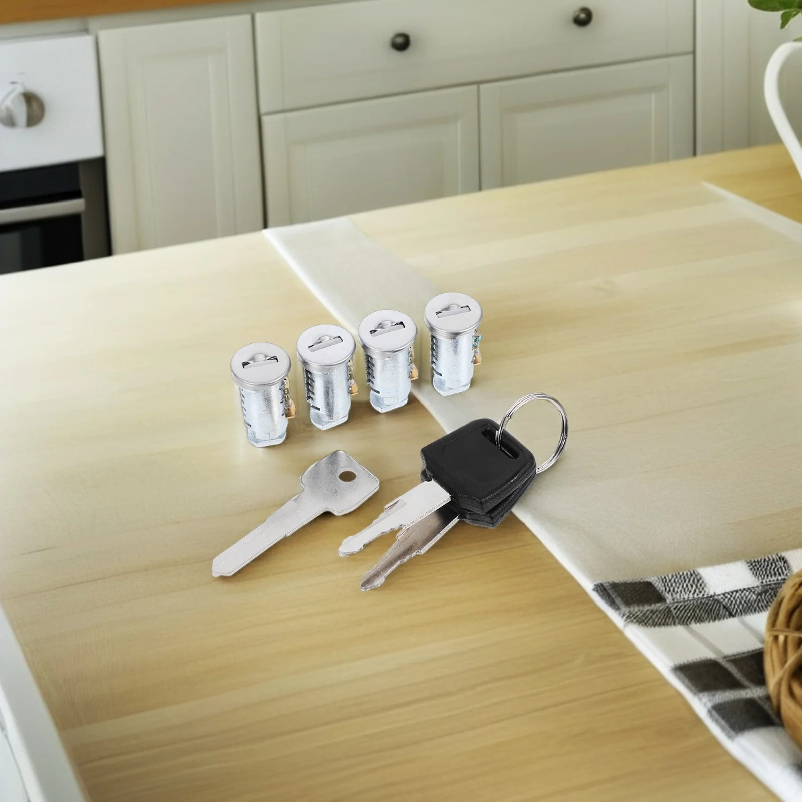 1 مجموعة قفل معدني اسطوانة سبائك الزنك تصميم متين مضاد للسرقة سهل التركيب لاستبدال باب خزانة ملابس بأدراج الخزانة