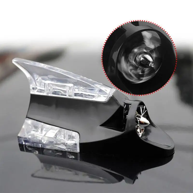 Shark Fin LED Flashing Light Wind Power Flashing Light Lamp Shark Fin Shaped Safety Light For Motorcycles Cars Bicycles Trucks