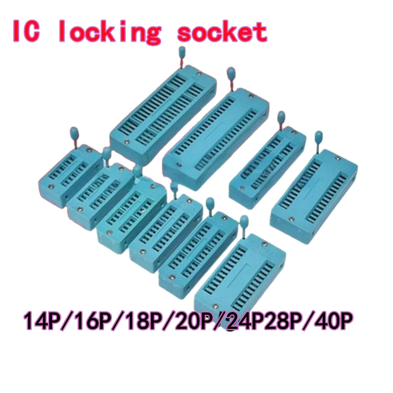 5 قطعة IC قفل المقبس IC قفل اختبار المقبس IC المقبس النحاس 14P/16P/18P/20P/24P/28P/40P