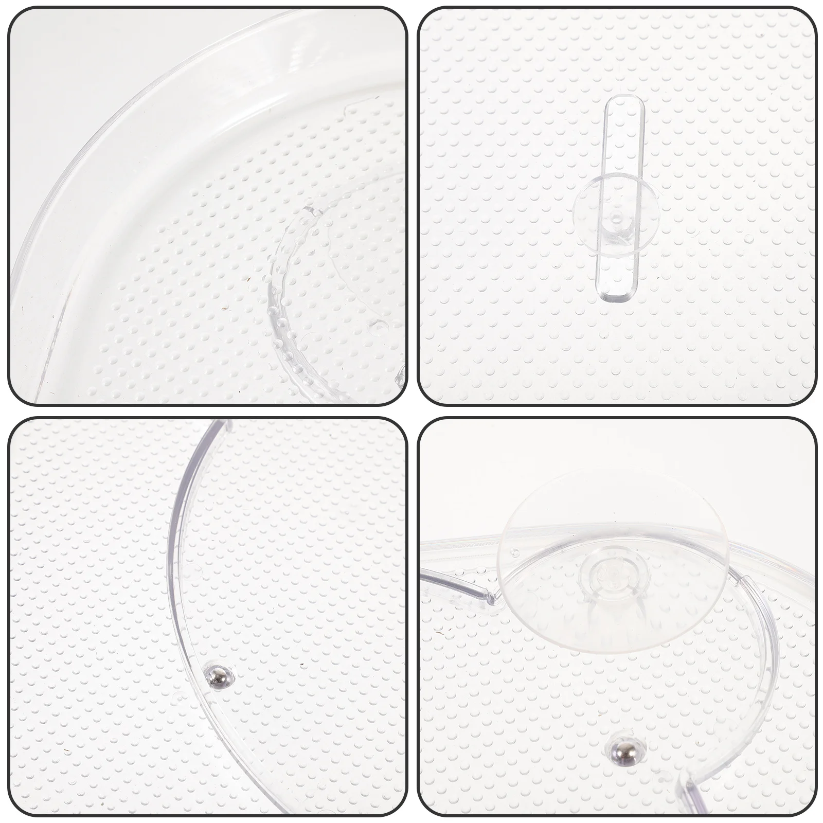 

360 Degree Rotating Turntable Organizer for Refrigerator Cabinet Countertop Multi-Functional Drink Sauce Bottle Storage Clear