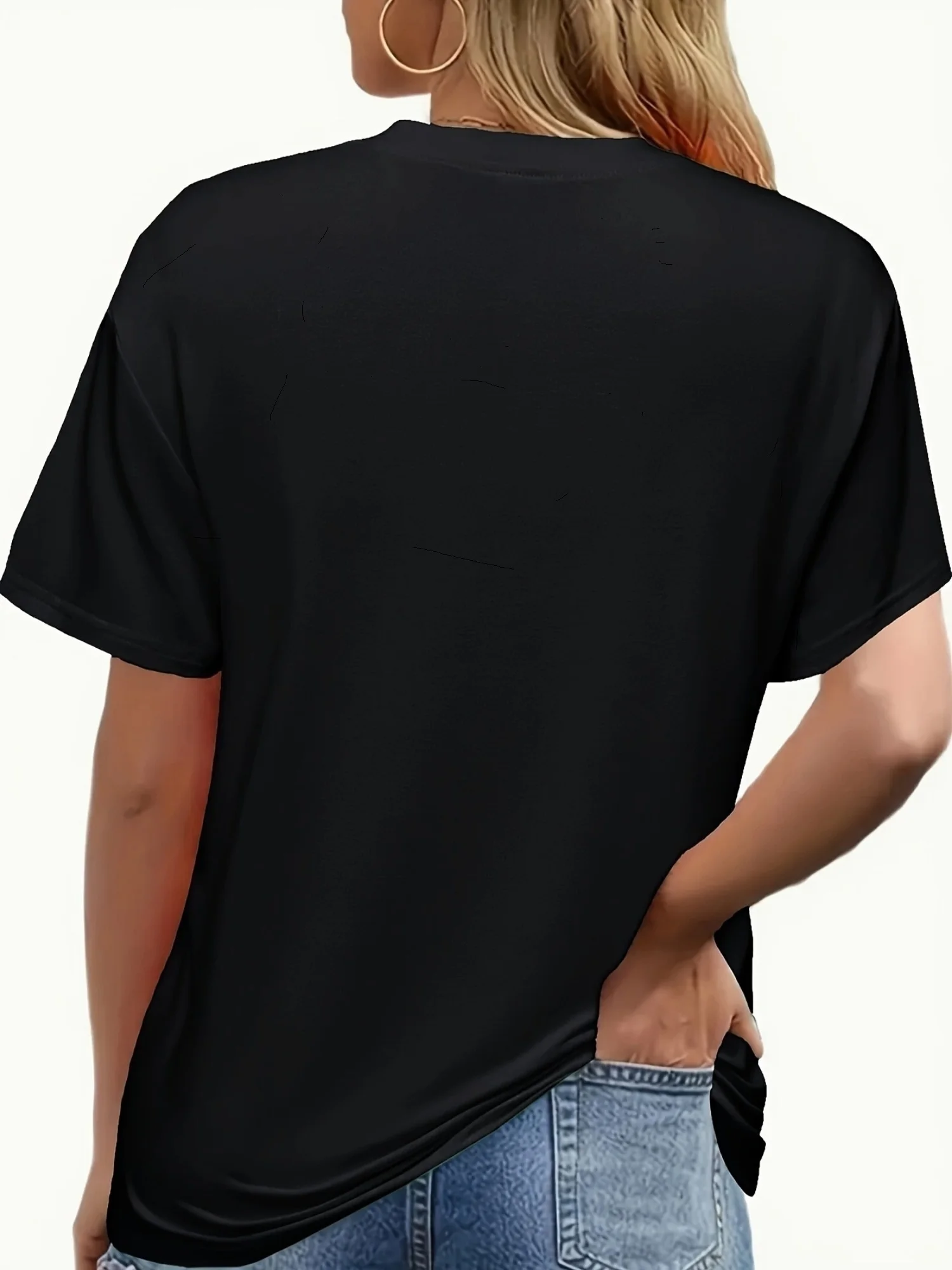 Global Backpack, summer casual short-sleeve T-shirt, stretchy medium-weight fabric, machine washable, opaque material, loose fit