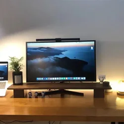 Solid Wood Desktop Computer Monitor Stand Increase In Height Adjustable Rack Stable Solid Strong Black Walnut Shelf Bracket