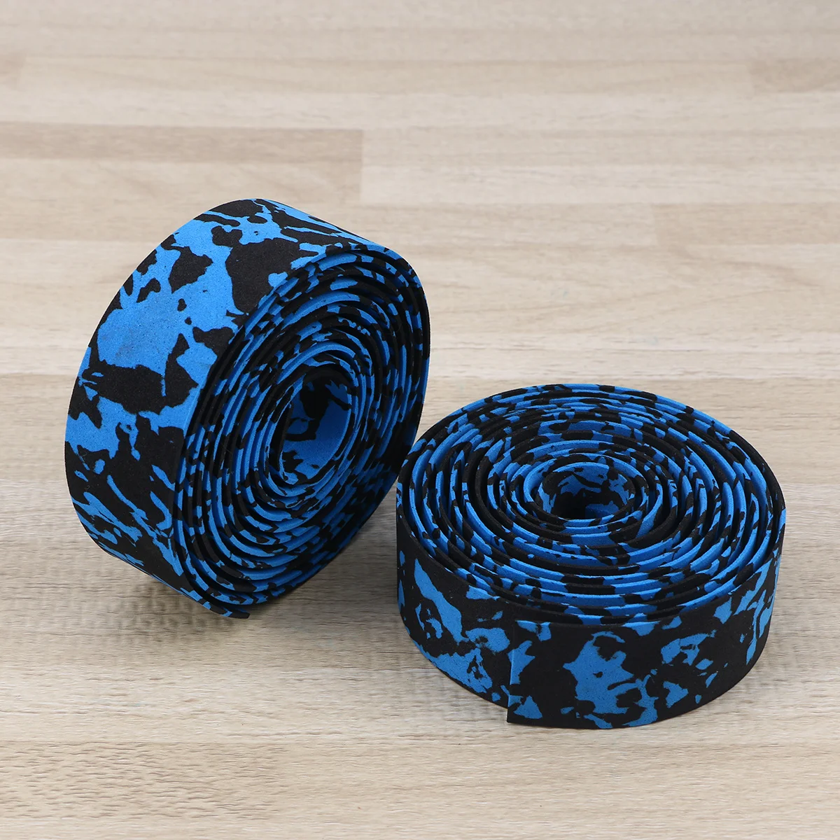 1 Pair Mountain Bike Handlebar Tape Pu Lightweight Comfortable Camouflage Blue White Eva Cushion Handlebar Bandage For