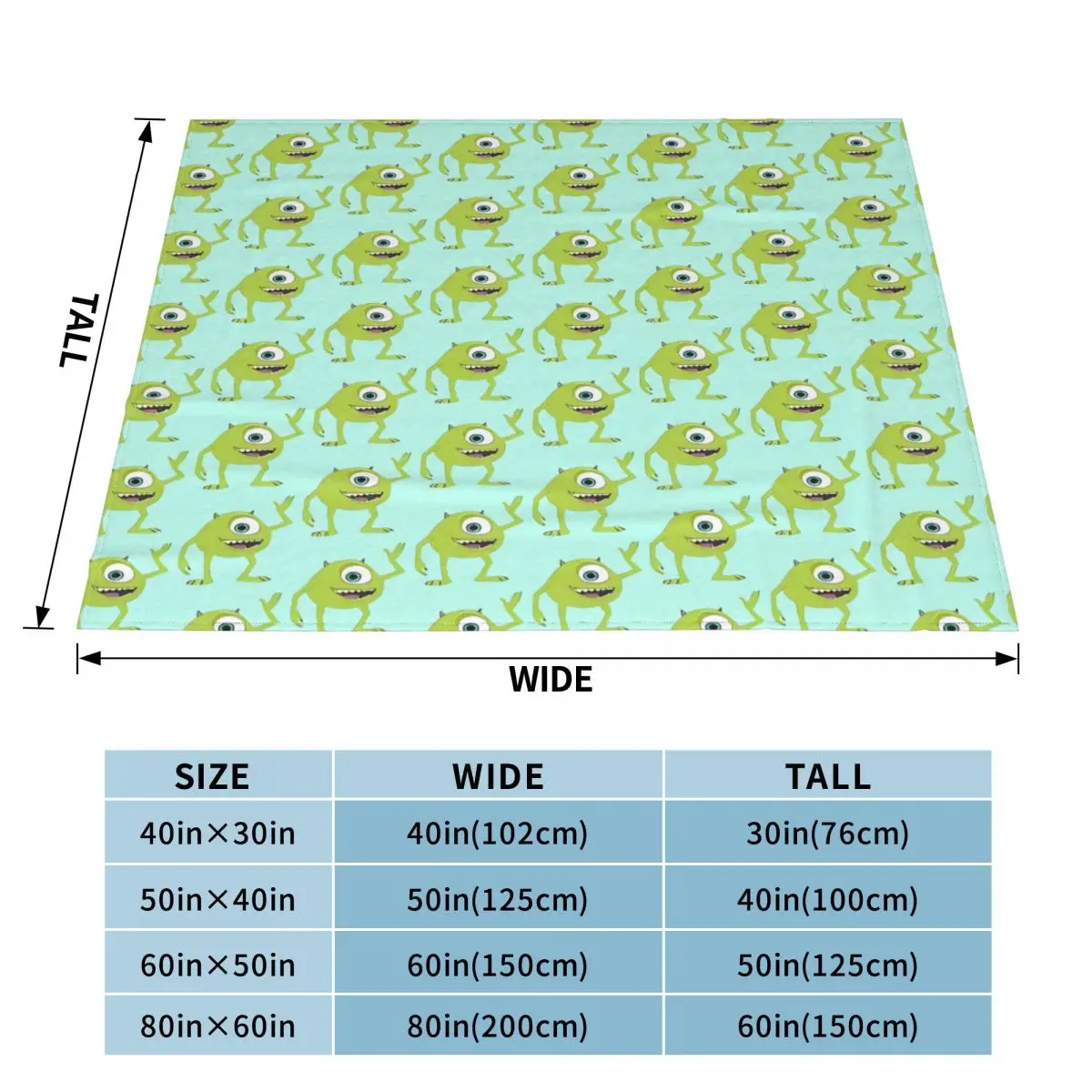 Mike Wazowski Pattern 2024 An Ultra-Soft Micro Fleece Blanket