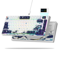 womier SK80 Gasket Mounted Mechanical Keyboard  81 Key Gamer Keyboard 75% Hot Swap RGB Gaming Keyboard with Smart Display for PC