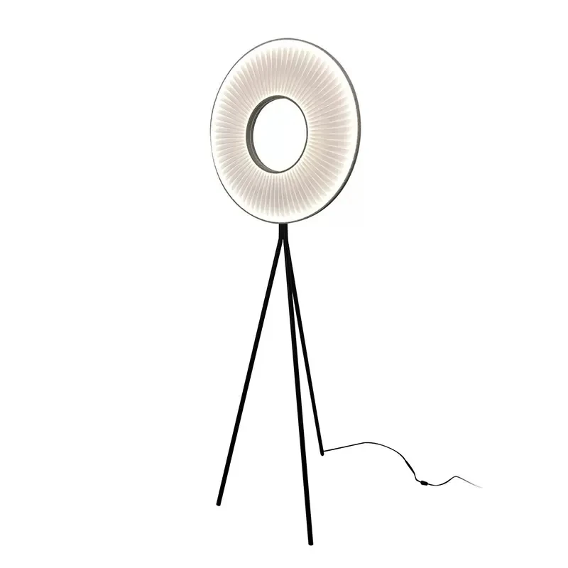 Imagem -05 - Nórdico Minimalista Arte Criativa Tecido Plissado Disco Led Floor Lamp Sofá Canto Sala Decoração Quarto Bedside