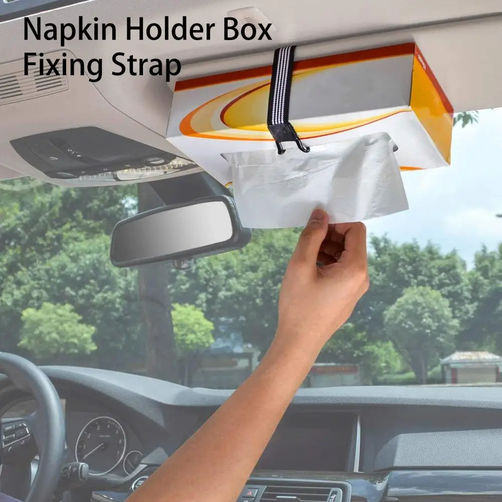 Auto Tissue Box Houder Auto Houder Riem Elastische Bevestigingsriemen Verstelbare Lengte Elastische Band Voor Auto Zonneklep Hoofdsteun Armsteun