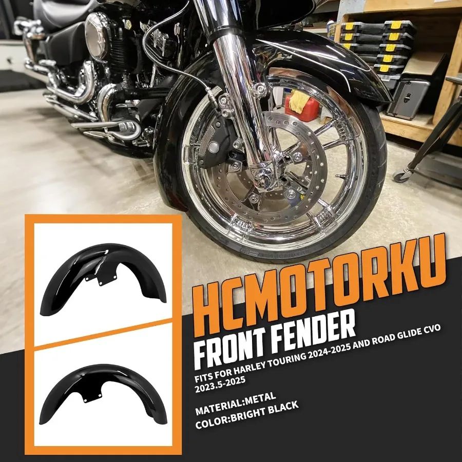 19 inch Front Fender Mudguard for Harley Touring Road King FLHR Electra Glide FLHT Street Glide FLHX 20242025 CVO Road Glide 20