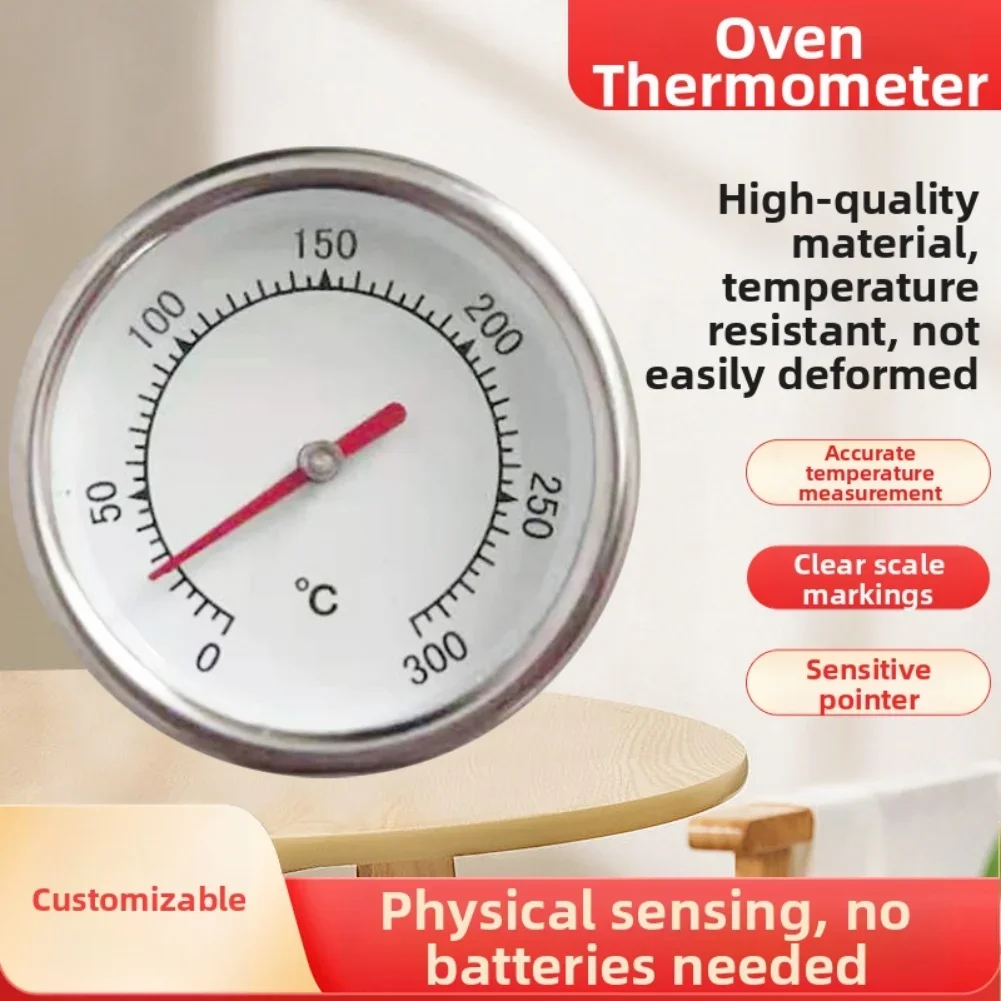 Pointer Thermometer Oven Thermometer For Baking For Grilling Bimetallic Design Celsius Scale Compact Metal Gauge