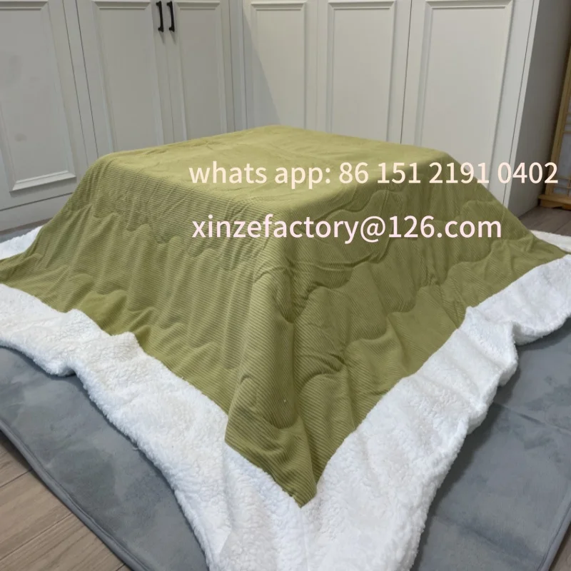 تخصيص 2 قطعة/المجموعة اللون الأخضر قابل للغسل خليط القطن لينة ودية لحاف اليابانية الجدول