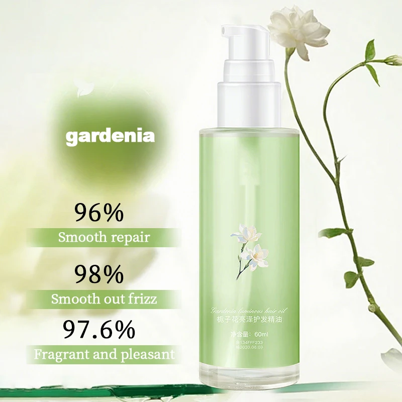 زيت جاردينيا اللامع للعناية بالشعر، يزيد من بريق الشعر، والشعر الناعم، والشعر المنفوش، والعناية المستقيمة للتجعيد #2