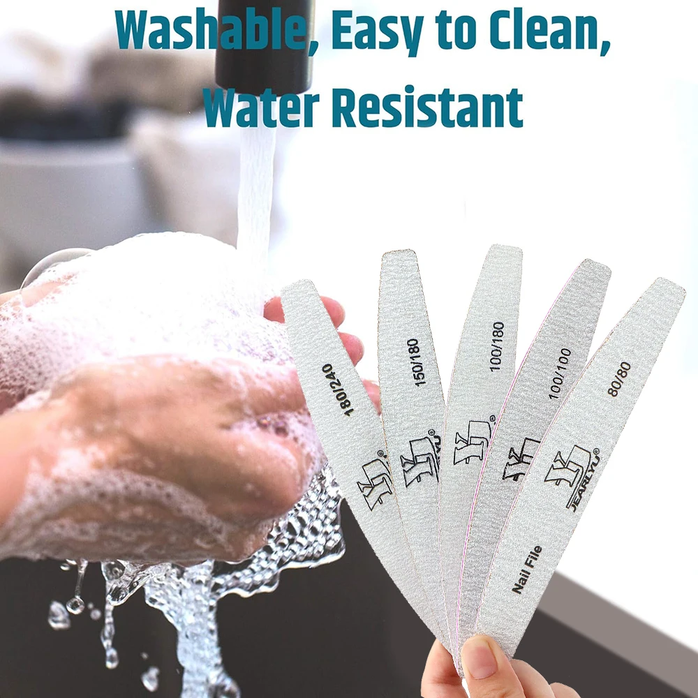 

20Pcs/Bag Plastic Nail Files Reusable Double Sided Emery Board Nail Buffer Manicure File 80/100/150/180/240 Grit Nail Art Tools