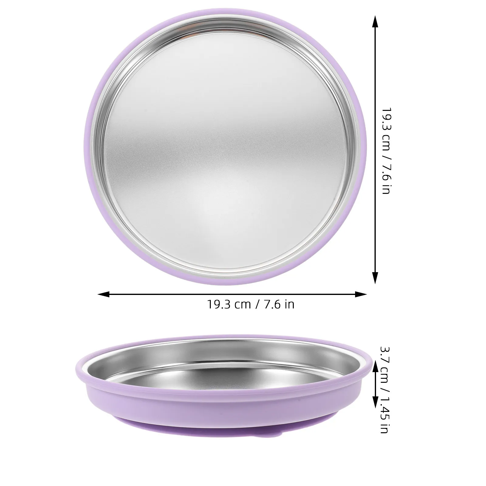 Purple Non Slip Baby Suction Plate Toddler Feeding Essentials Cartoon Unbreakable Silicone Dinner Dish Preschool Eating Plates