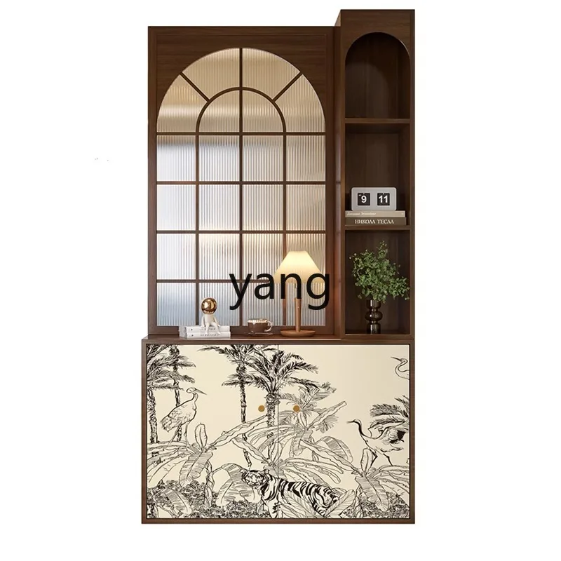 

LH solid wood screen partition shoe cabinet Changhong glass living room entry door entrance cabinet