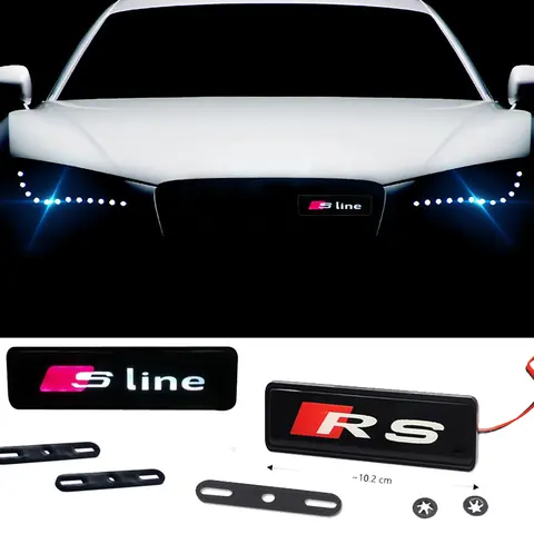 아우디 S라인 RS RS3 RS5 RS6 RS7 RS4 S3 S5 S4 S6 S7 S8 A4 A3 A5 A6 A1 A2 B8 B7 B6 B5 Q5 Q7 Q3 Q2 TT용 LED 자동차 전면 그릴 엠블럼