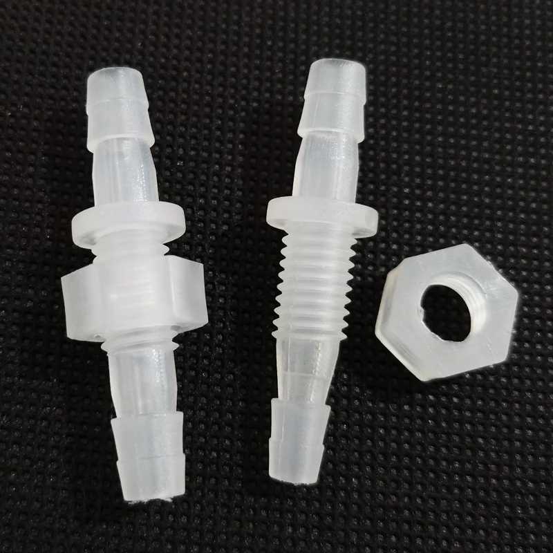 5pcs Plastic Bulkhead Threaded Straight Through-plate connector Aquarium Tank Adapter Garden Irrigation System Hose Joints