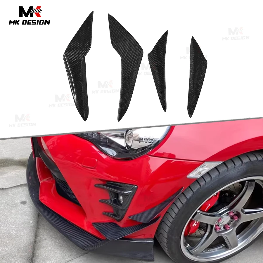 

Carbon Fiber Front Bumper Splitters Side Canards for Toyota GT86 2017-2020 Front Side Canards Fins Side Flaps Apron Auto Parts