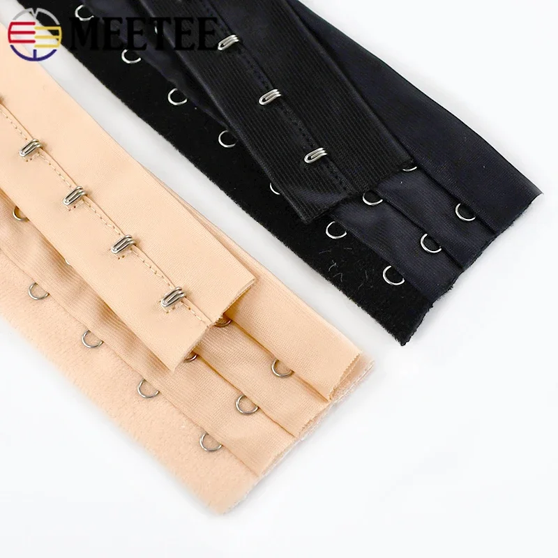 1Yard Meetee Bra 3 Rows Underwear Clip Shaper Hook & Tape Back Buckle Corset Waist Extender DIY Sewing Garment Accessories