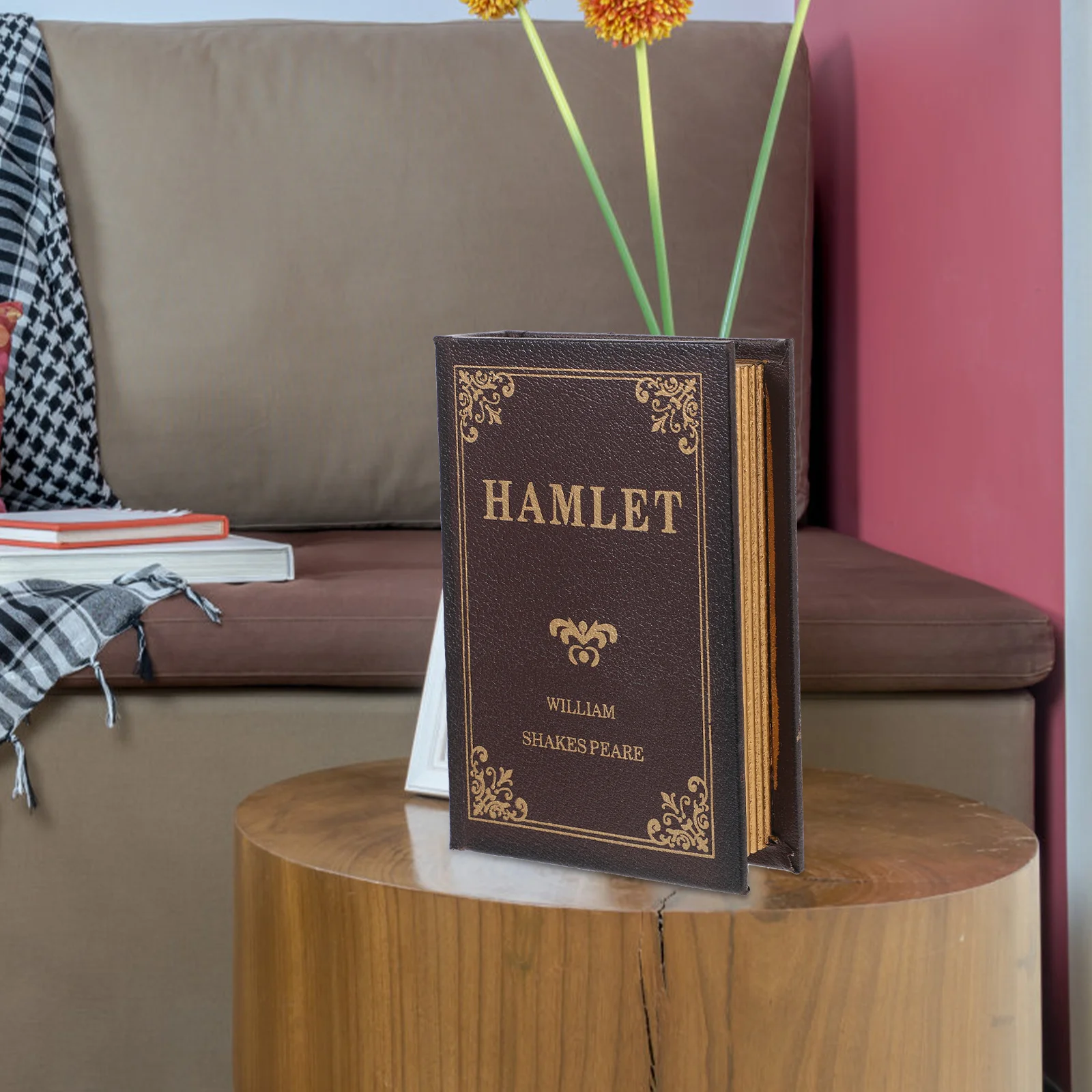 

Fake Box Vintage Style Book Shaped Storage Organizer Shelf Display Prop Decorative Home Office Desk Decoration Simulation Book