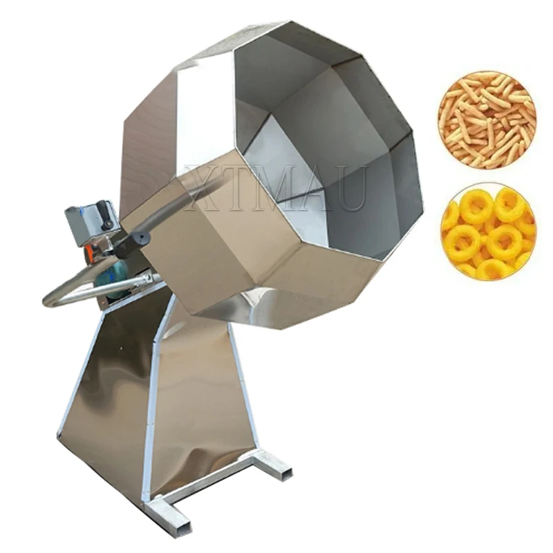 Industrial Fried Snacks Food Octagonal Seasoning Coating Machine  Snacks And Chips Flavoring Mixer