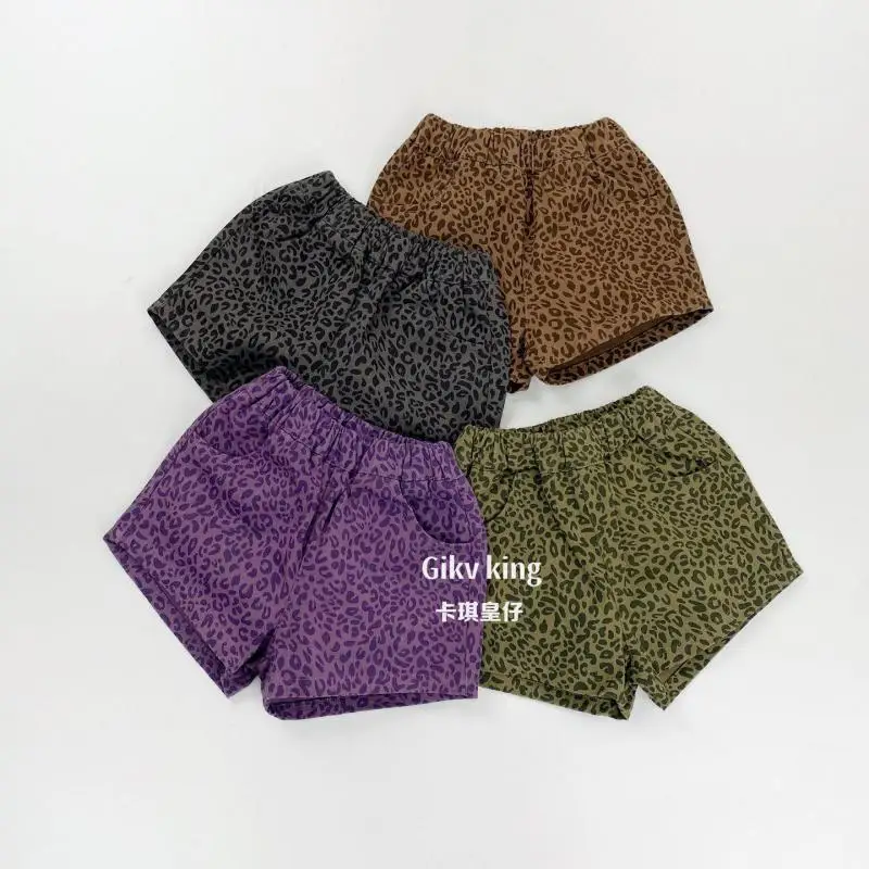 

2026 Summer New Fashion Boys Girls Leopard Print Pants Children Casual Shorts Baby Thin Cotton Shorts Loose Kids Clothes