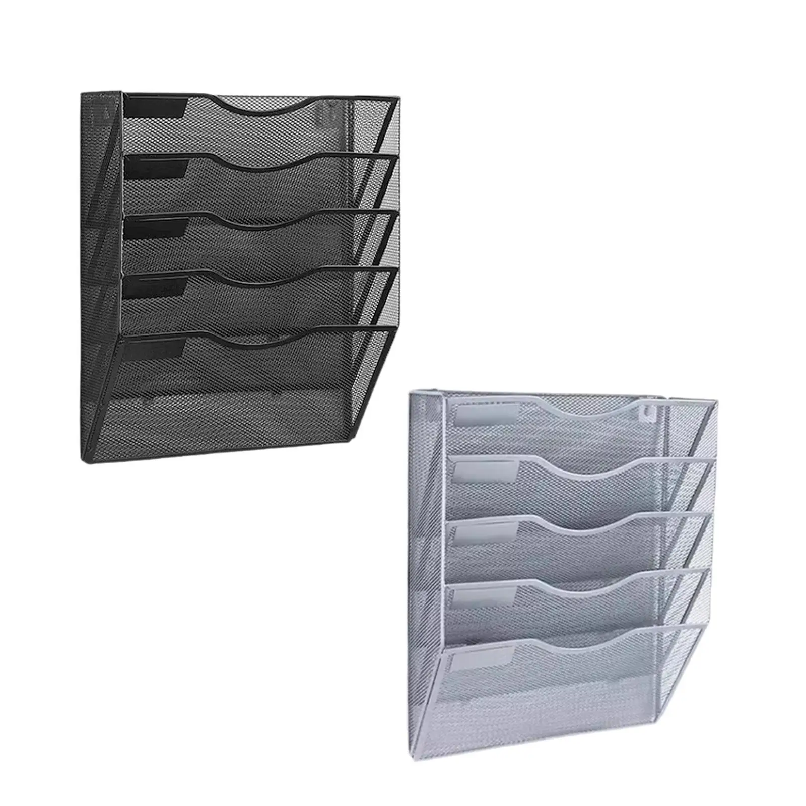

Hanging File Holder Rack Mail Organizer Slots Vertical Modern Mesh Metal for Display files Document Home Newspapers Office