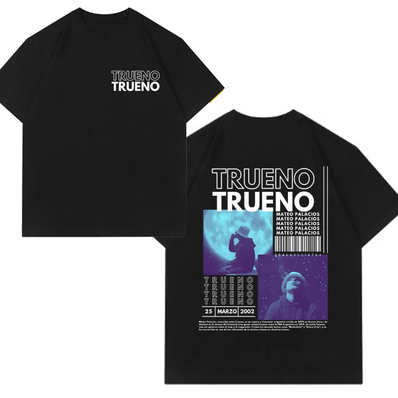 rock Rapper Trueno El Ultimo Baile 2024 Graphic T Shirts Men's Women's Hip Hop Oversized cotton t-shirt male Fashion Casual Tees