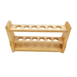 Wooden Test Tube Rack, 6 Hole diameter 22mm and Pins-Solid Wood.