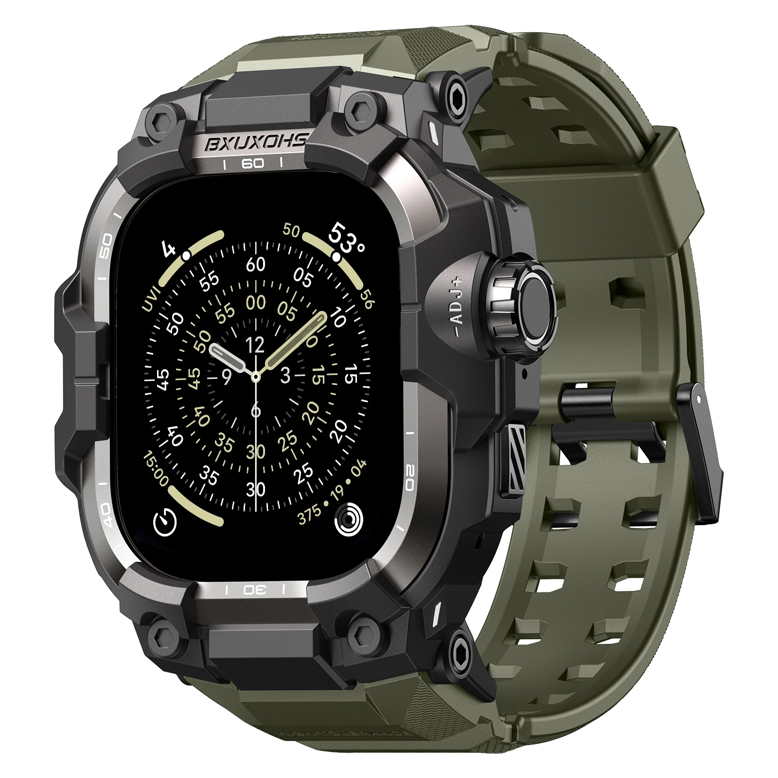 Kast + band voor Apple Watch band Ultra 3/2 49mm 46mm 45mm 44mm TPU Metal Cover Tactische armband Iwatch serie 11 10 9 8 7 6 5 SE