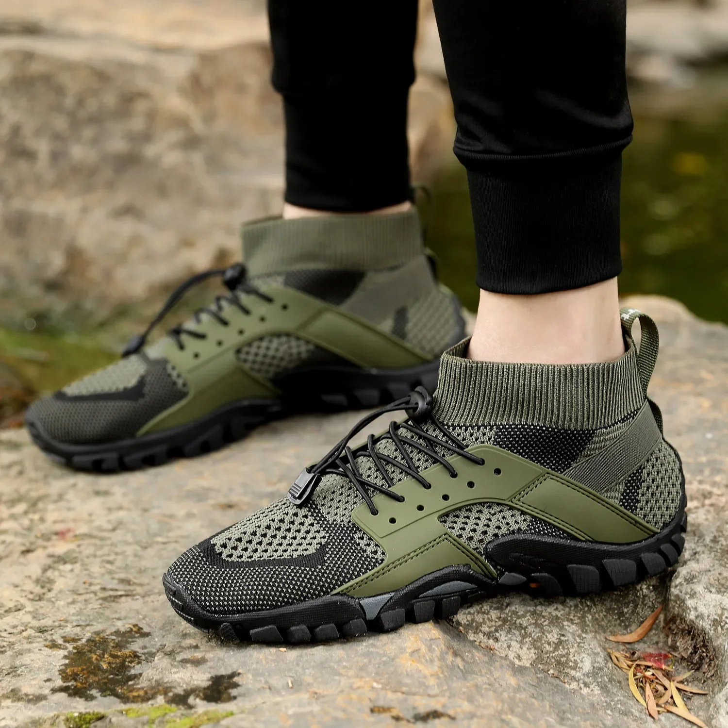 Men's Hiking Shoes Waterproof Hiking Boots Outdoor Relaxed Fit Lightweight Non-slip Casual Hiker Trekking Anti Slip Hiking Shoes