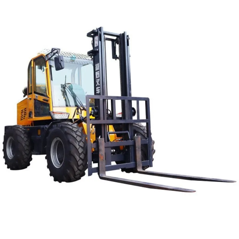 FOB Handling Equipment Heavy Lifting Off Road Forklift With Hydraulic Brakes And Wide Base Tires For Forest And Logging Roads