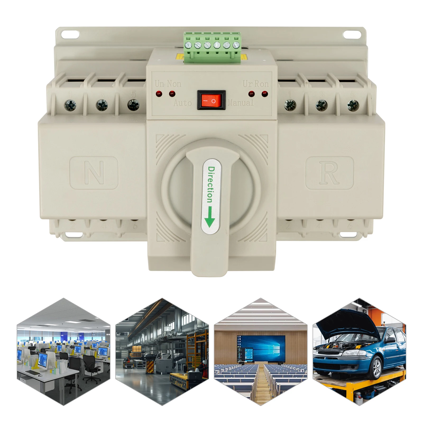 Красная медь 3P 63A 690 В двойной выключатель питания автоматический резервный переключатель 110 В пластик для высотных зданий торговых центров офис