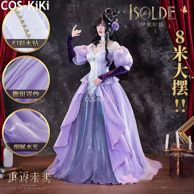 COS-KiKi Reverse:1999 Isolde Game Suit Elegant Purple Dress Uniform Cosplay Costume Halloween Party Role Play Outfit Women