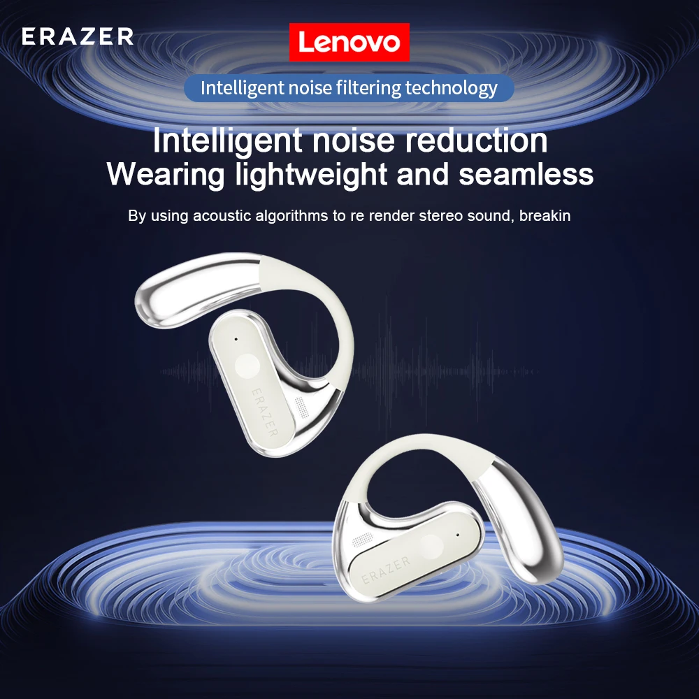 

Lenovo ERAZER QT08 Wireless Bluetooth Earphones Small Squares Design Noise Cancelling Stereo Headset with Portable Charging Case