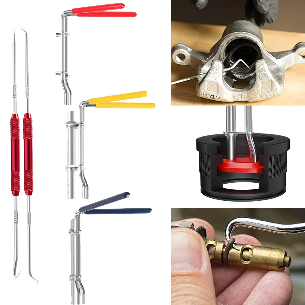 

5Pcs Hydraulic Cylinder Seal Installation Tool Kit with Multi-Size Twistor Tools for 0.87''-6.49'' Rods Ideal Pick Hook Se